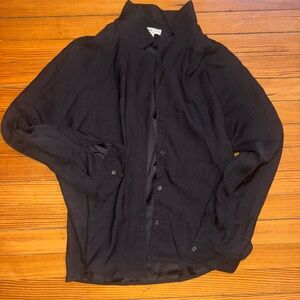 Halston Heritage Black Button Up Shirt